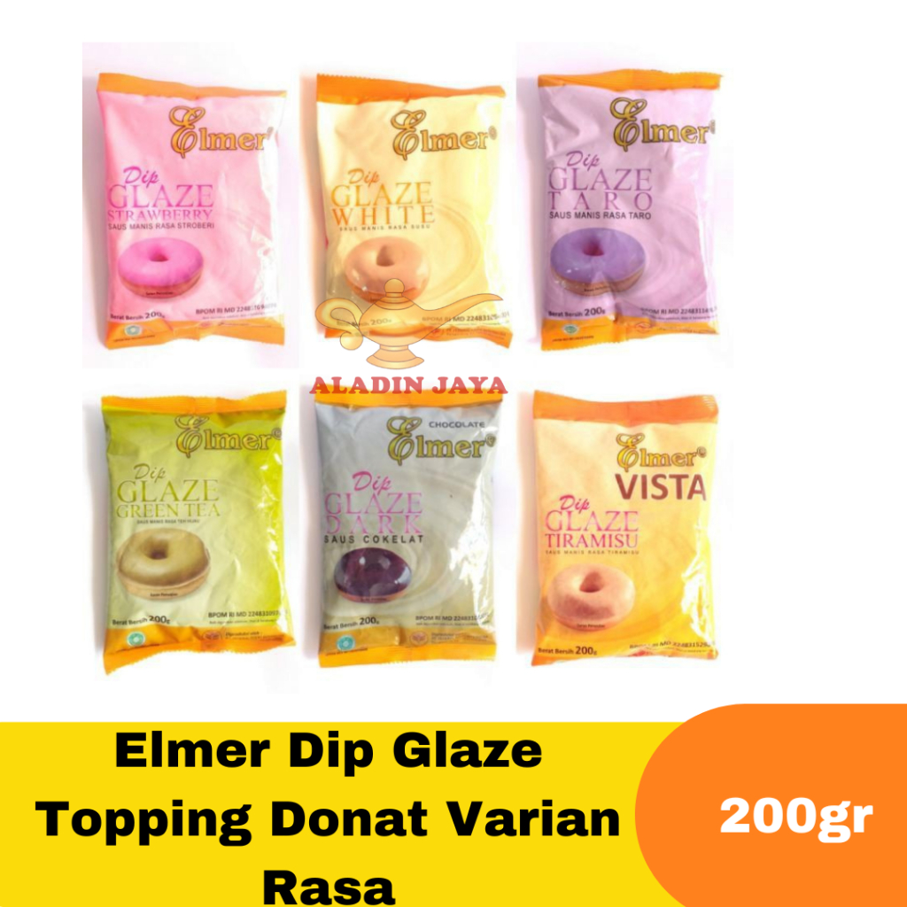 Elmer Dip Glaze 200gr Donut Topping Flavor Variants Donut Coating ...