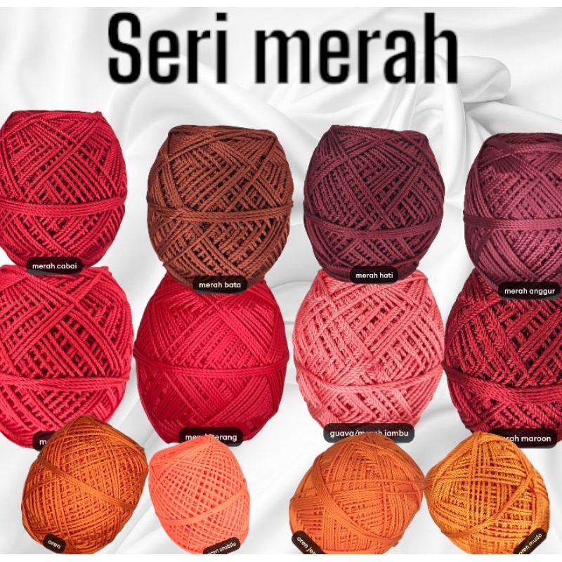 MERAH D27 GLOSSY & DOOP POLYESTER KNITTING YARN RED SERIES | Shopee ...