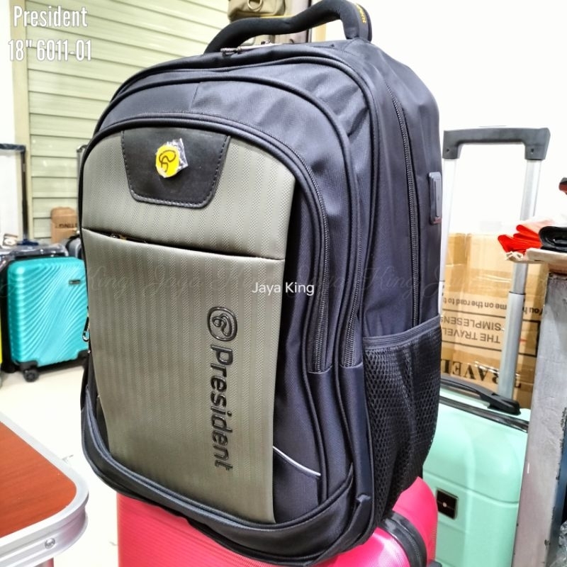 PRESIDENT 18 Inch USB Laptop Backpack Imported School Work Bag | Shopee ...