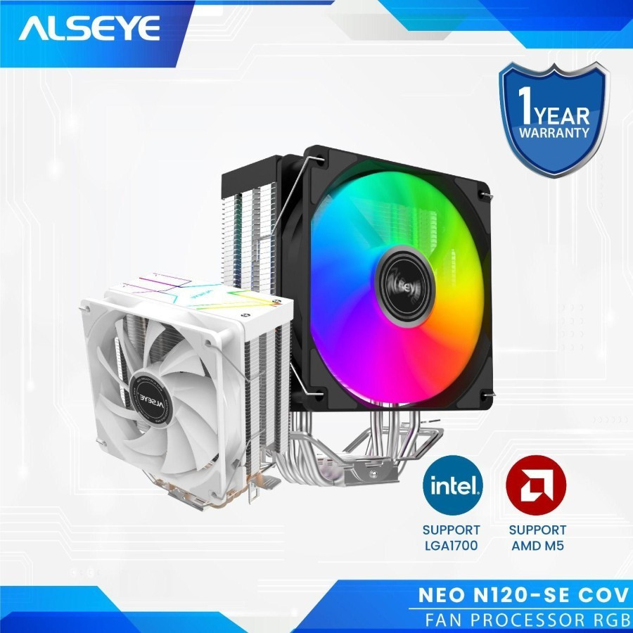 Alseye Fan Processor Intel & AMD NEO N120-SE Cov - CPU Cooler Fan RGB ...