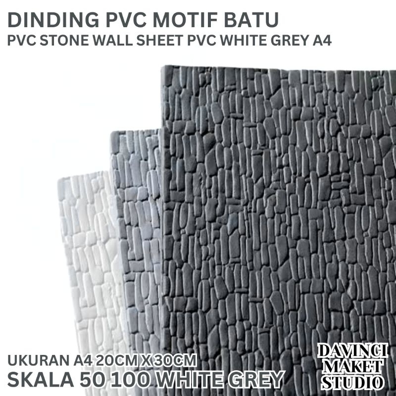 PUTIH Miniature Motif Wall Stone Wall Sheet Pvc Plastic Texture Diorama