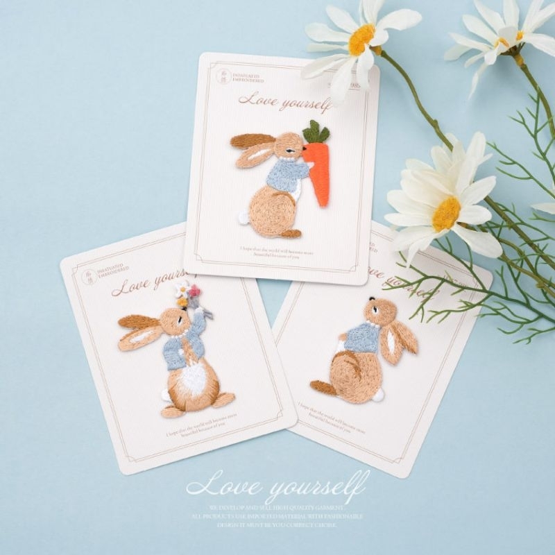 Embroidered Patch Rabbit Series Embroidered Patch Rabbit Series Patch ...