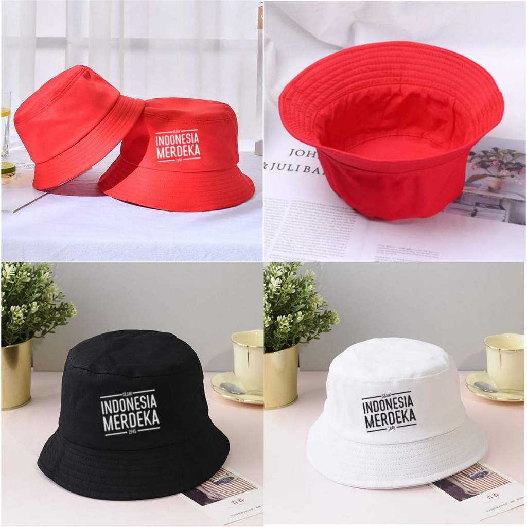 MERAH BUCKET Hat Bouquet Hat Cap Distro Since Indonesia Merdeka 1945 ...