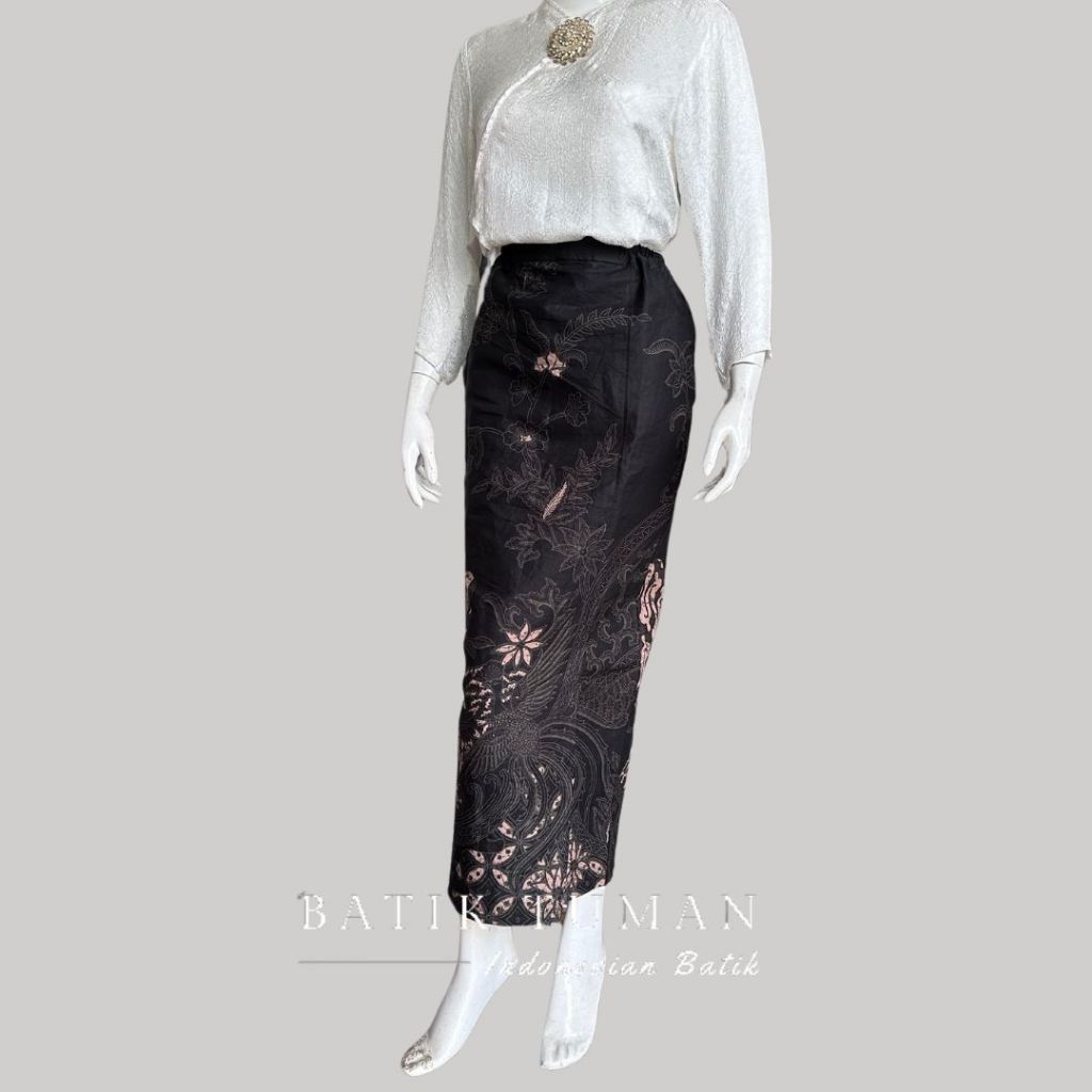 KATUN Rukmini Black Mocca Batik Skirt, Instant Span Model, Soft Cotton ...