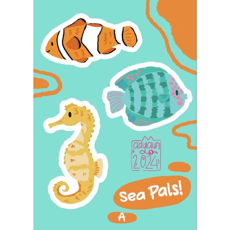 Bonbeen Shop - Sea Pals stickers, fish stickers for children, beautiful ...