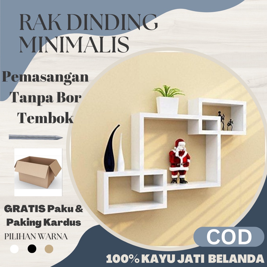 View of MANTAP Minimalist Wall Shelf Living Room Wall Decoration Box Wall ...
