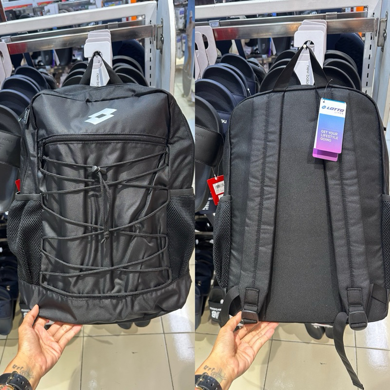 Lotto Black Backpack | Shopee Philippines