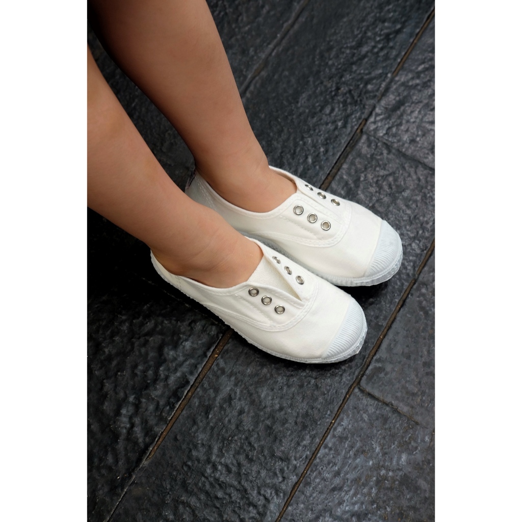 Canvas slip on plimsolls best sale