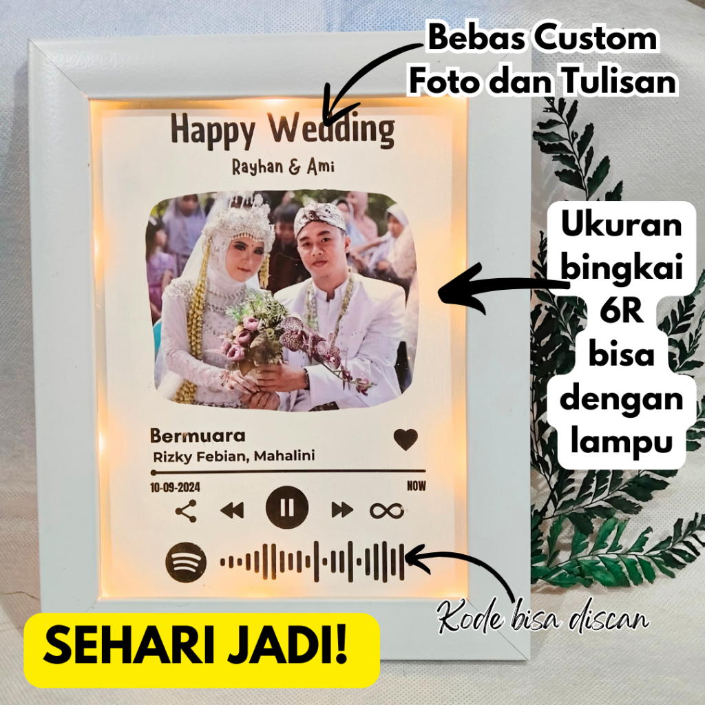 Spotify 6R Photo Portrait FRAME custom barcode music FRAME Can Be ...