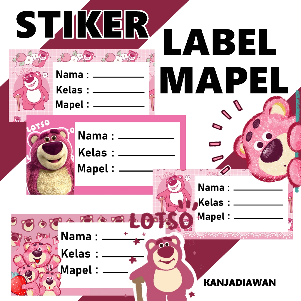 MATA Lotso Label Stickers Custom Subject Stickers Lotso Mapel Labels ...