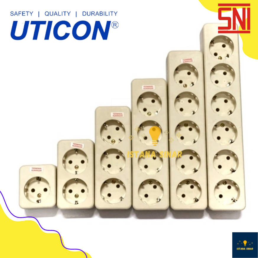 Uticon Grounded Socket 1 2 3 4 5 6 Holes Brass Terminal / Uticon ...