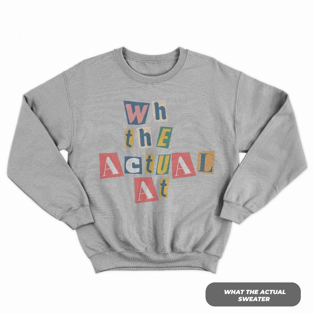What THE ACTUAL SWEATER UNISEX All Size FIT L FLEECE Material Shopee