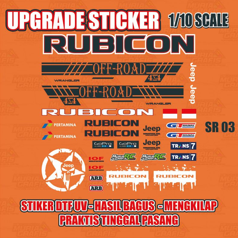 Upgrade RC CAR STICKER MN 222 RUBICON 1/10 SCALE | Shopee Philippines