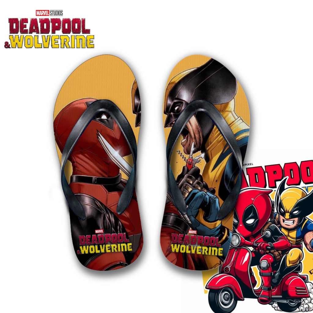 Deadpool And Wolverine Men's Flip Flops Shopee Philippines