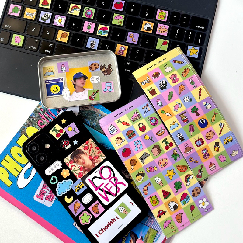Tiny Joys by Rattled Studio | Square Keyboard STICKER Magazine STICKER ...