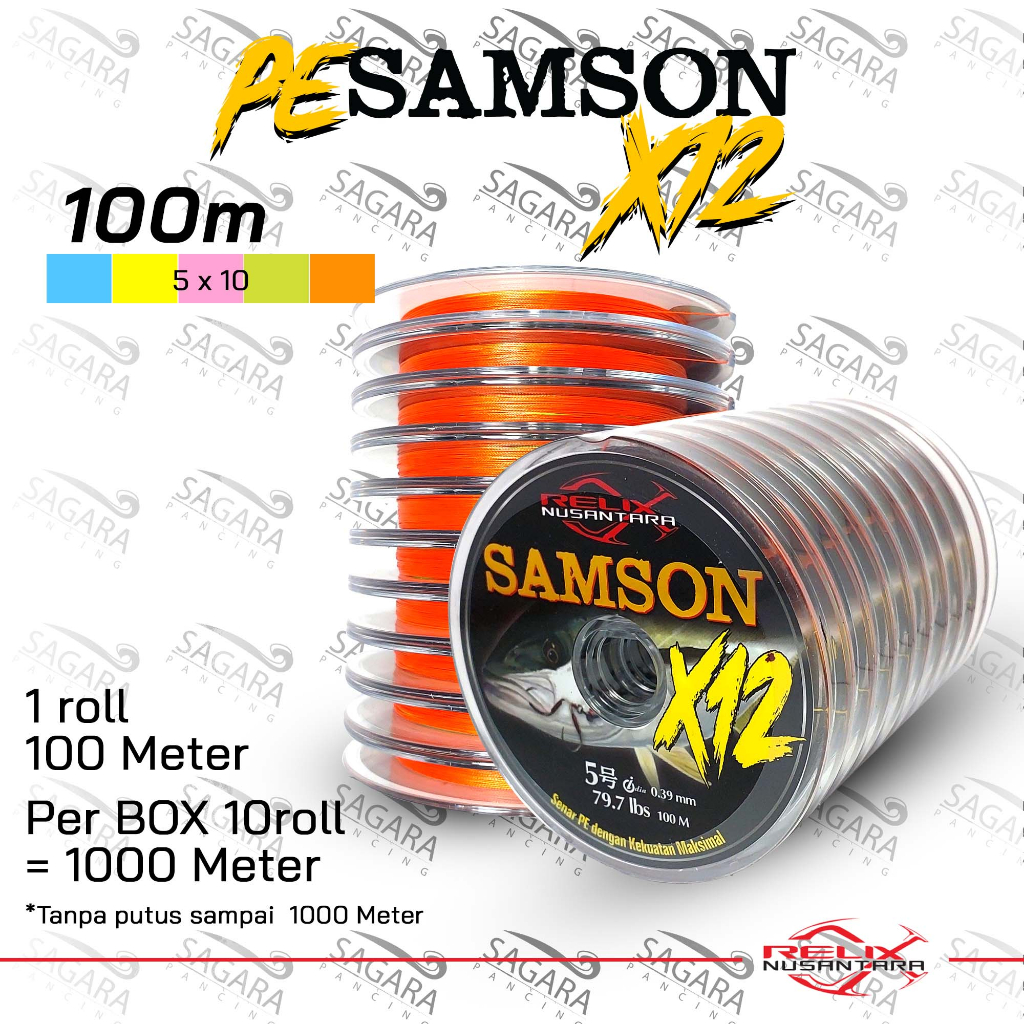 Samson X12 PE String 100 Meters PE Relix Nusantara Connecting Connected ...