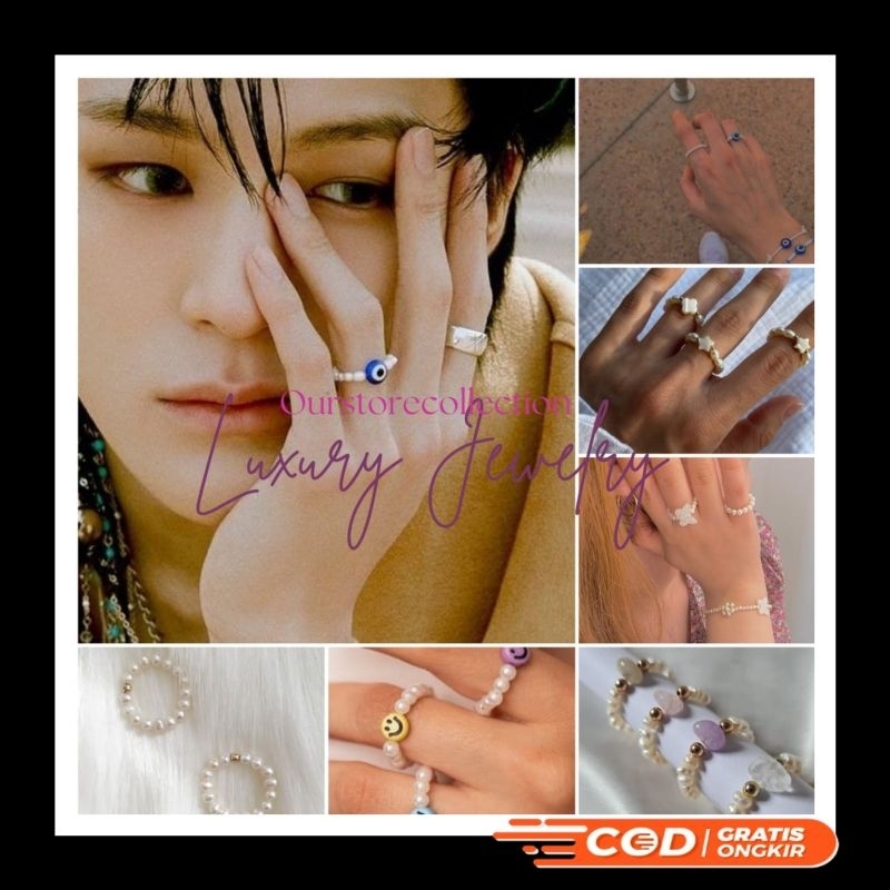 Rings Korean fashion accessories/cute attractive beaded Rings, many ...