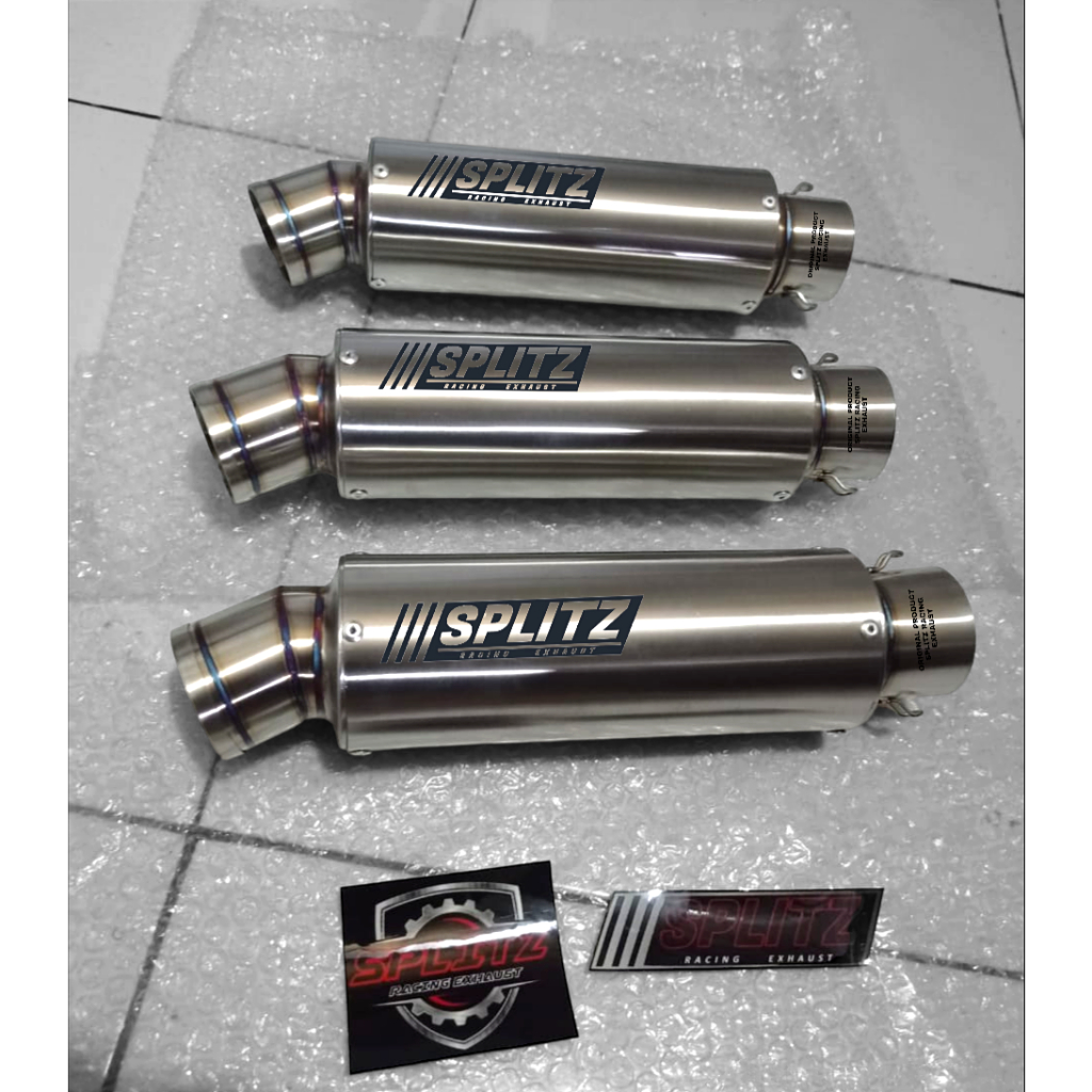 Original SPLITZ racing Exhaust Silincer full stainless steel | Shopee ...