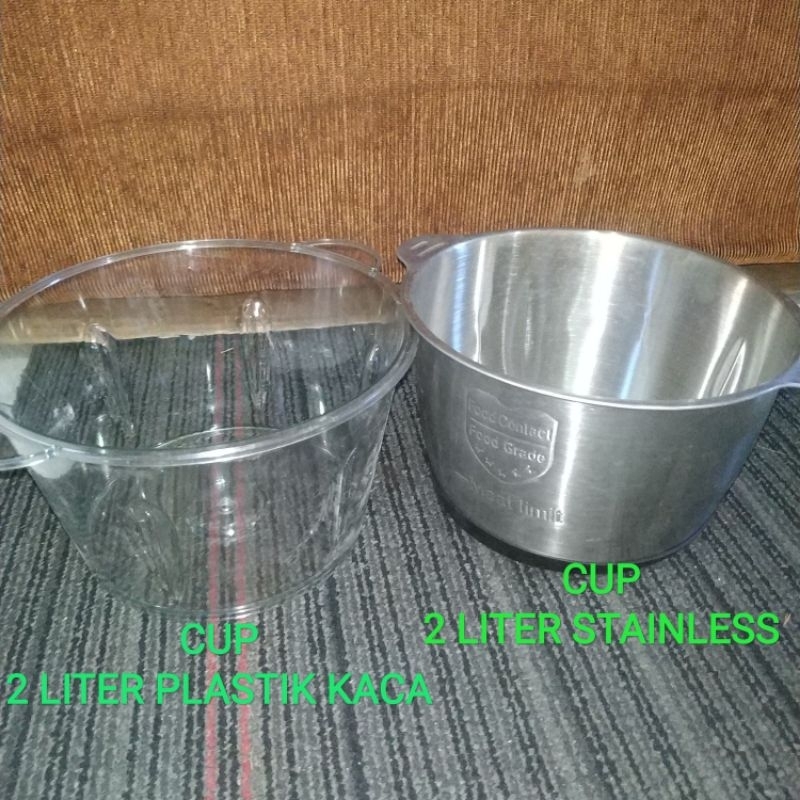 2 Liter Stainless and Glass Plastic Chopper Cup | Shopee Philippines