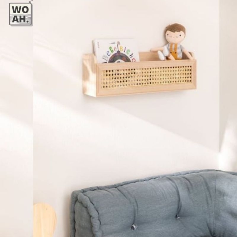 Wall Rattan Display Rack/Hanging Rattan Bookshelf Shopee Philippines