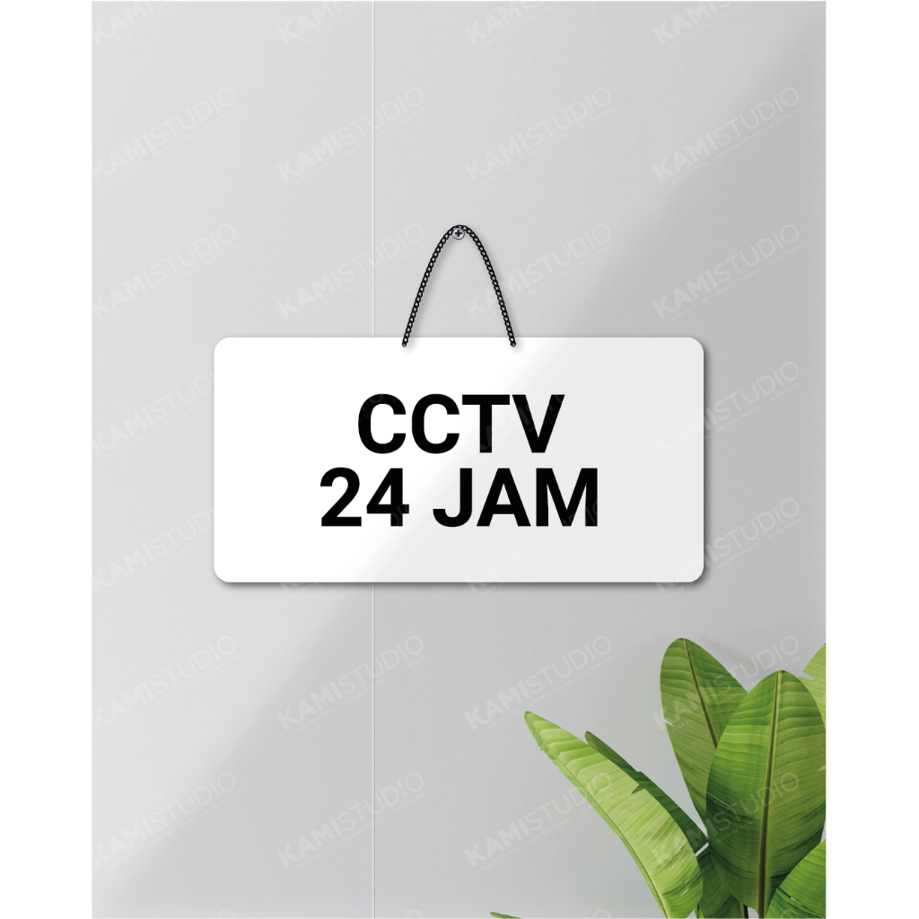 24-HOUR CCTV WRITING 30X15 CM HANGING LANDSCAPE 24-HOUR CCTV HANGING ...
