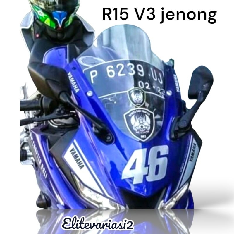 HITAM Visor Windshield R15 V3 Super Jenong Smoke Clear Black | Shopee ...