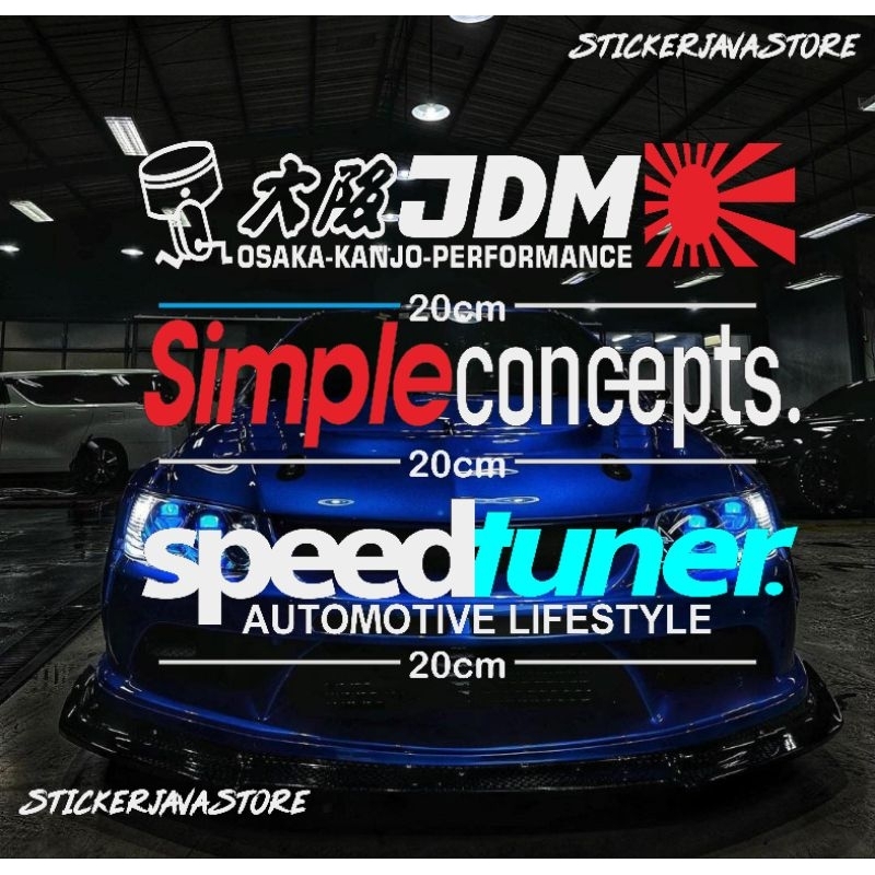 Jdm OSAKA Car Glass Sticker SET SIMPLE CONCEPTS SPEEDTUNER Shopee