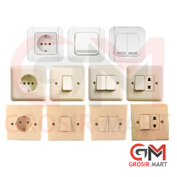 PUTIH Broco Engkel Switch Socket Series Galleo White New Gee Allegra ...