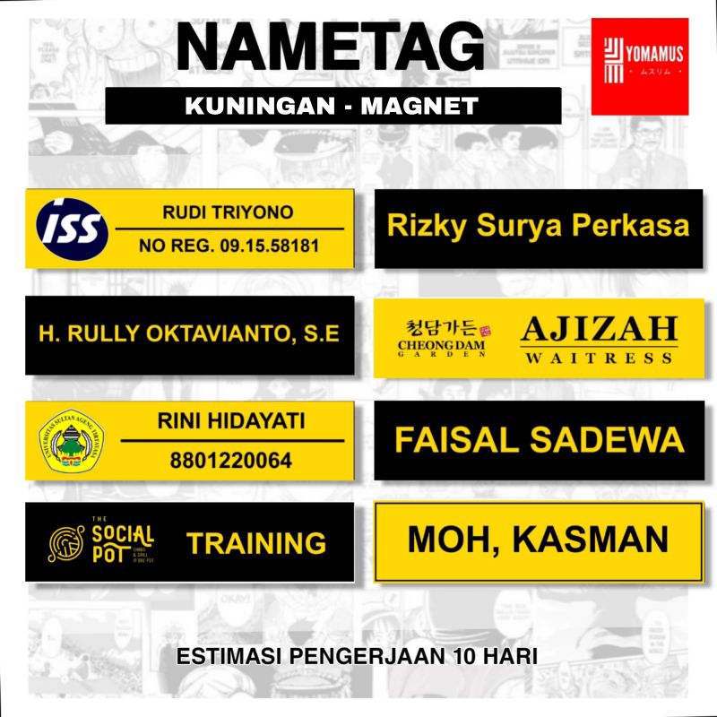 Name TAG/Chest Brass NAMETAG/Nameplate/CUSTOM Shopee
