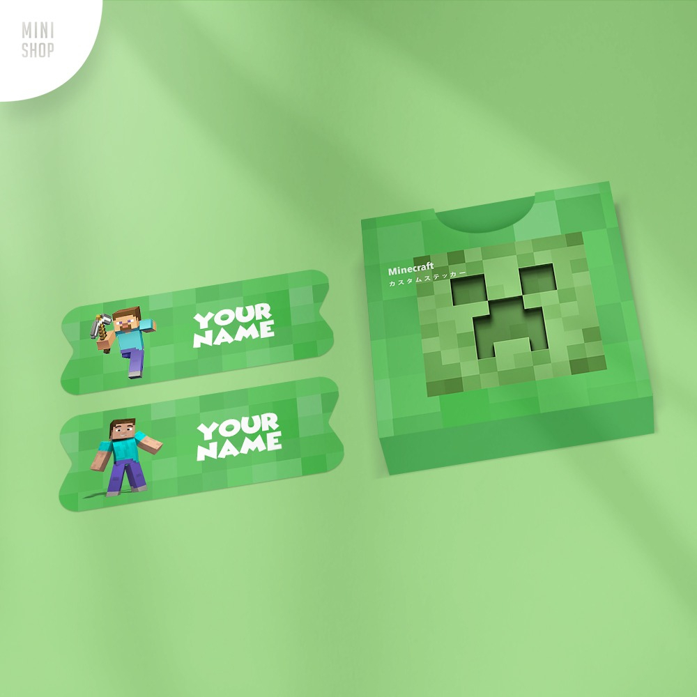 Custom Waterproof Minecraft Steve Name Sticker | Shopee Philippines