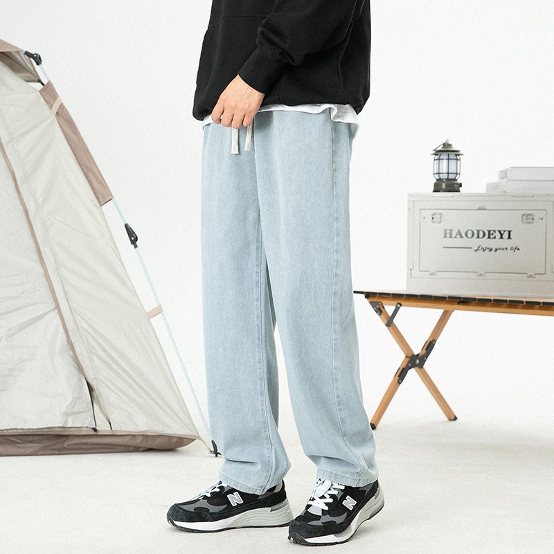 Men's baggy jeans Men's jeans elastic waist jeans oversize loose jeans ...