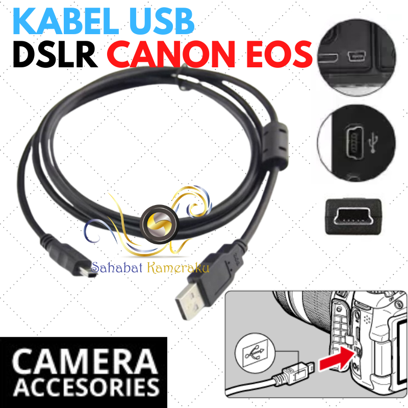 Usb / Data Cable for Canon EOS DSLR 550D 600D 650D 700D 750D 760D 800D ...