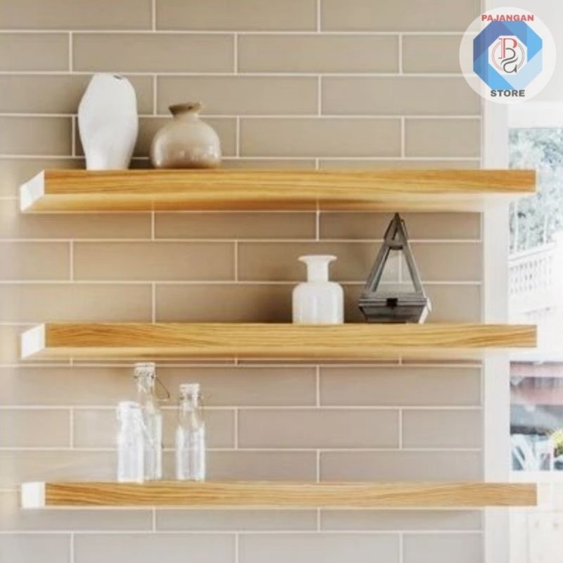 KAYU Floating Shelves Floating Wooden Shelves - Natural Floating Wall ...
