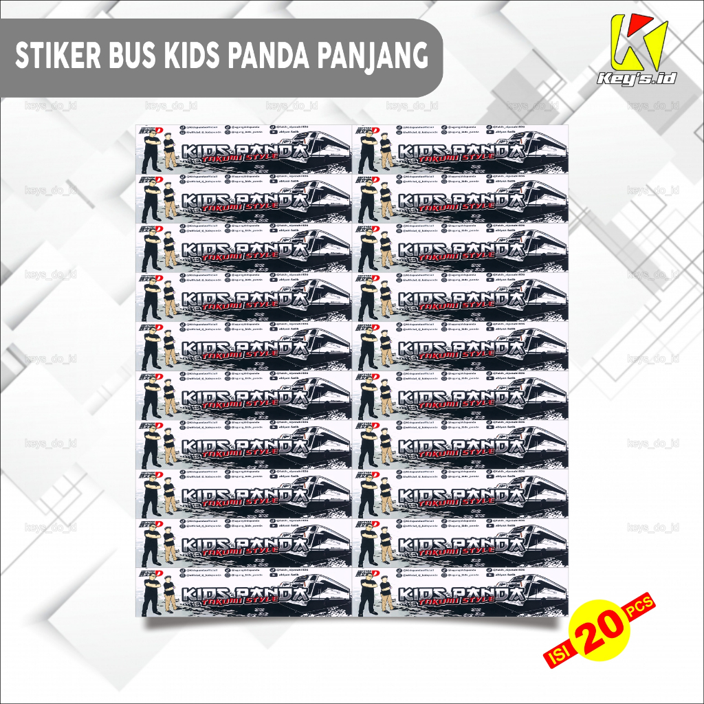 Kids PANDA Long BUS Stickers, BUS MANIA Stickers, BASURI BUS Stickers ...