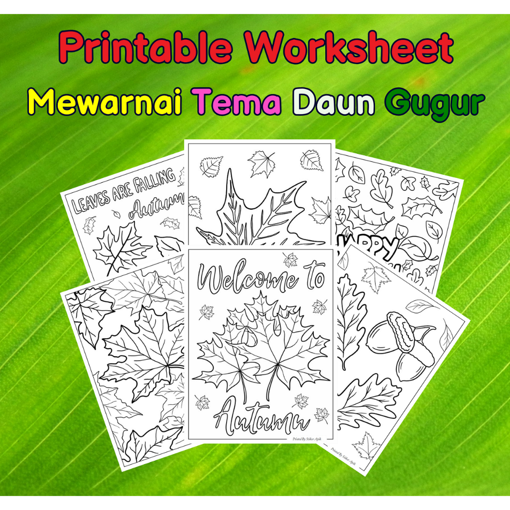 Printable Worksheet Coloring Paper Fall Leaf Theme Coloring Paper ...