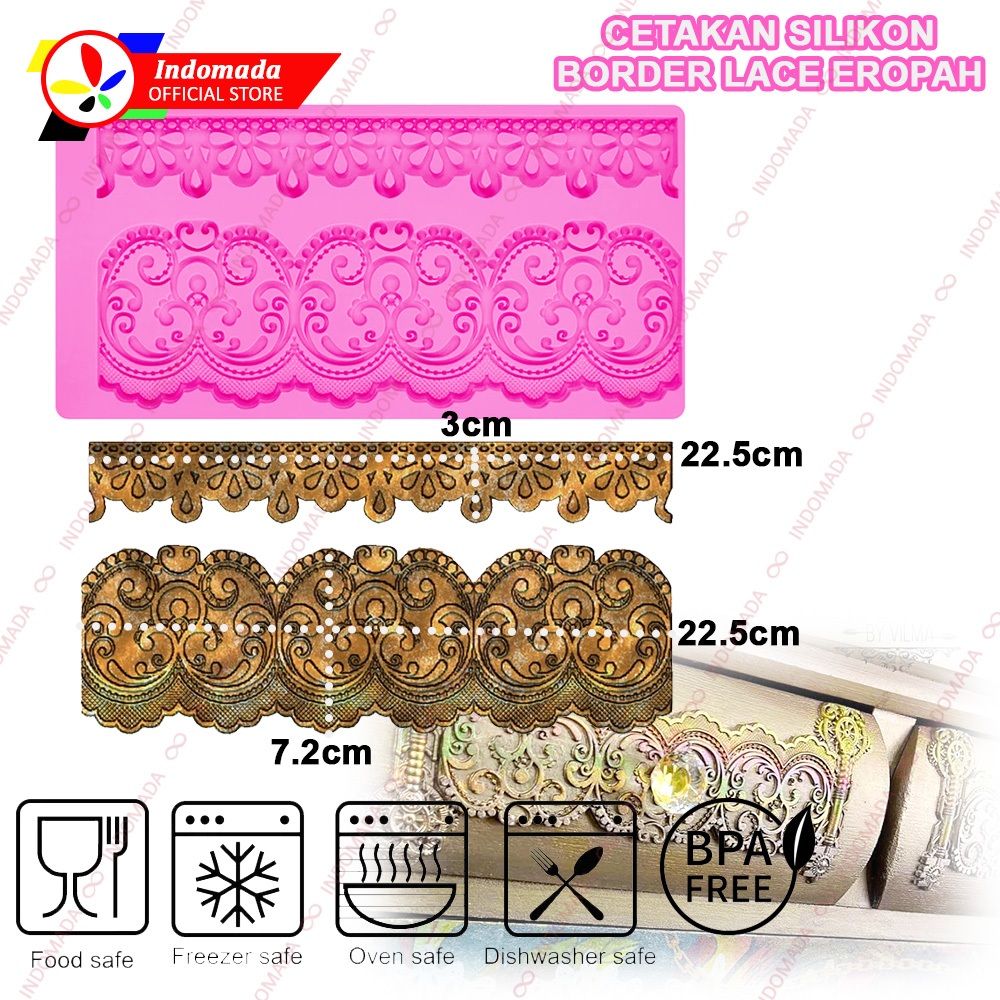 Indomada Silicone Fondant Mold 2 European Lace Length 22x7.2cm Border Lace Chocolate Cake Decoration Epoxy Resin Furniture Glue Pudding Relief Silicone Mold Shopee Philippines