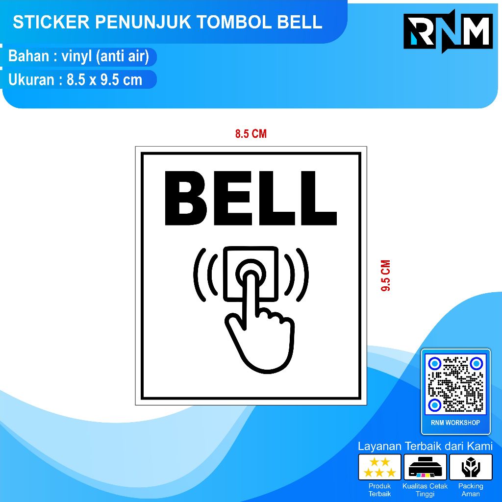 TOMBOL BELL BUTTON POINTING STICKER 8 X 8 | Shopee Philippines