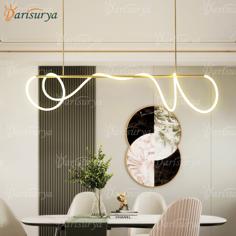 Minimalist Dining Table Chandelier Aesthetic Chandelier 3 Colors 100cm ...