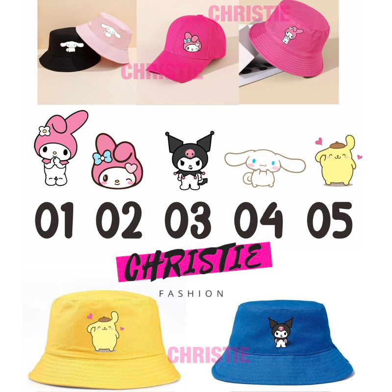 Sanrio Children's And Adult Hats.Roll KUROMI MELODY POMPOMPURIN/BUCKET ...