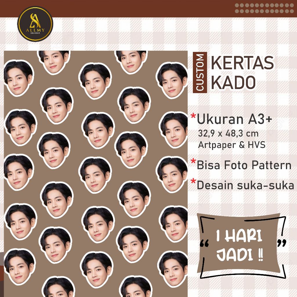 Custom Gift Wrapping Paper with Your Face Image in Pattern | Shopee ...