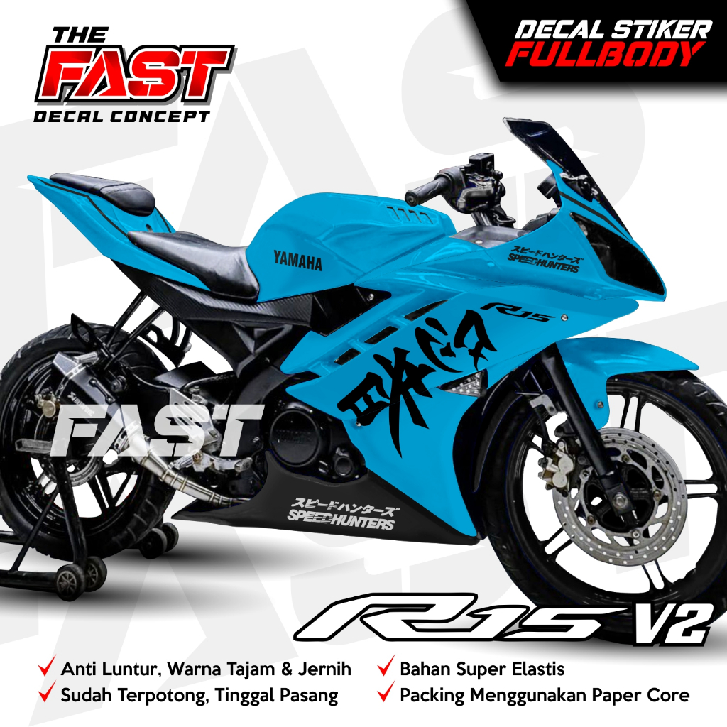 Sticker Decal R15 V2 Fullbody Simple Polos Striping Yamaha R15 V2 Plain ...