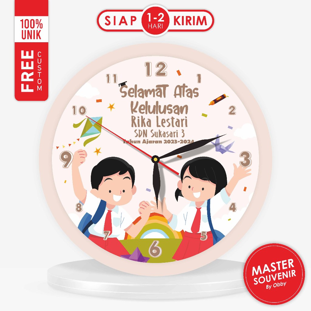 Master Souvenir By Obby - Unique Table Clock Custom Name Graduation ...