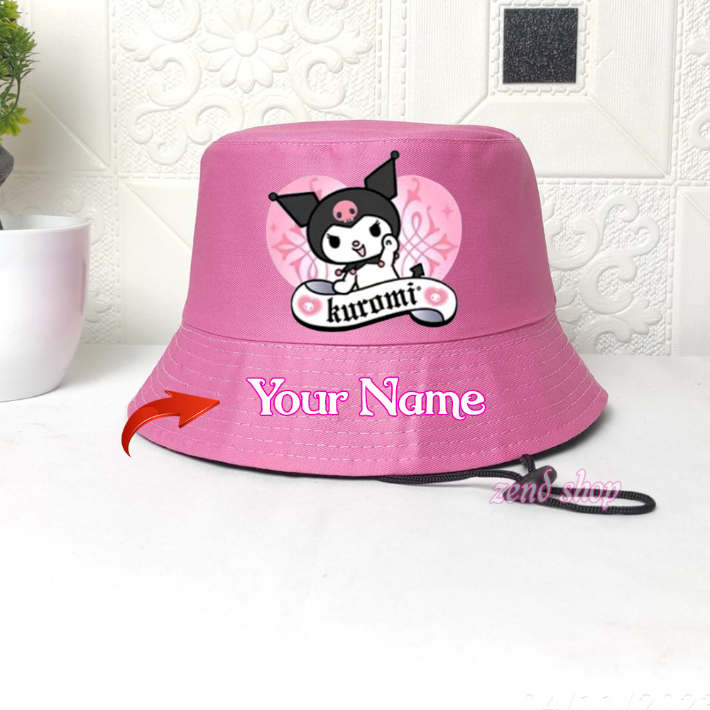 Kuromi love bucket Hats For Girls kuromi custom Name Screen Printing Shopee Philippines