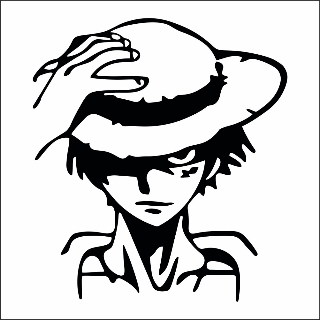 Luffy Hat STICKER ONE PIECE CUTTING laptop Motorcycle Car Bike | Shopee ...