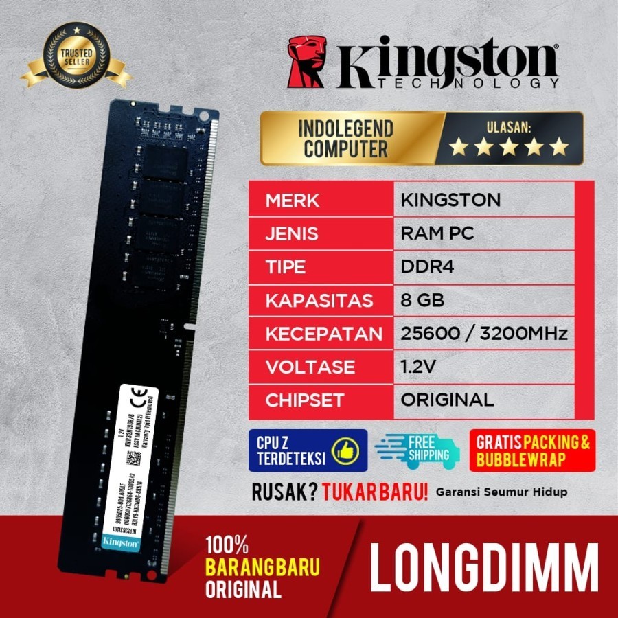 Kingston DDR4 8GB 16gb PC25600 3200mhz LONGDIM | Shopee Philippines