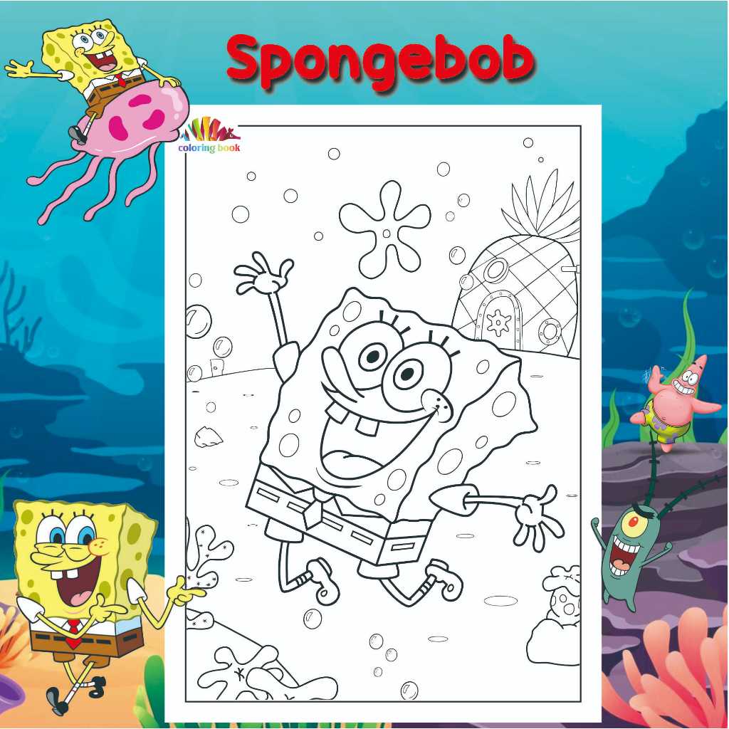 Coloring Paper/COLORING/Drawing Paper/SPONGEBOB/COLORING Paper For  Kindergarten Elementary School Children/A - A