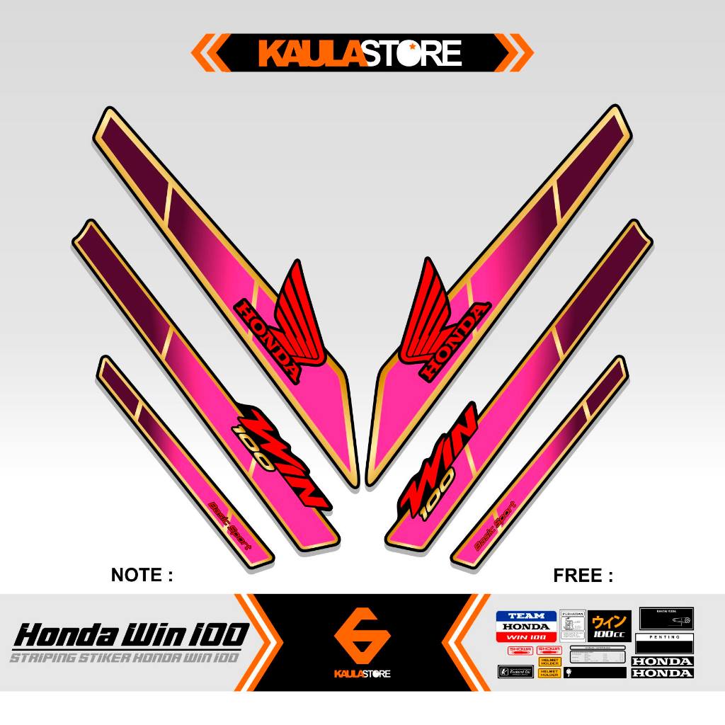 HONDA WIN STRIPING 41 MOTIF/ WIN 100 STICKER/ VIRAL WIN 100 VARIATION ...
