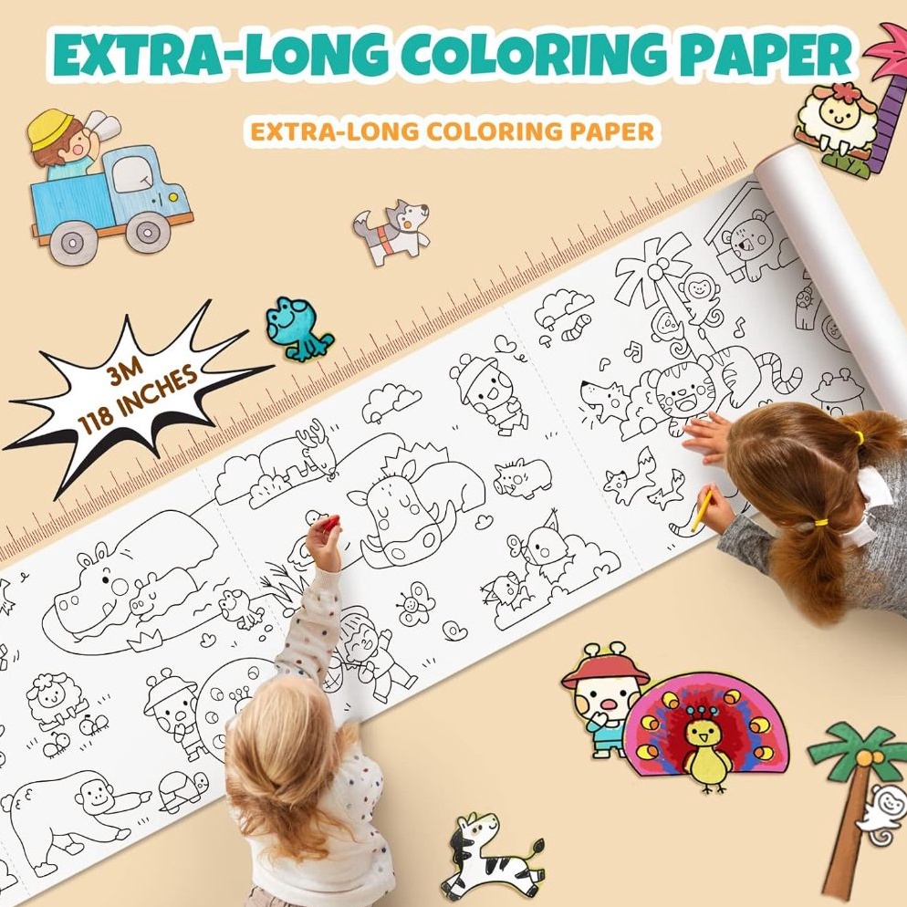 Code I53E 3 METER Graffiti Scroll Children's Jumbo Coloring Paper ...