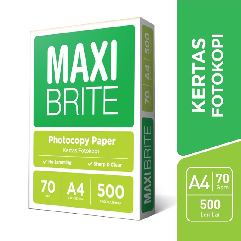 PUTIH Hvs MAXIBRITE A4 PAPER 70gsm COPIER PAPER FOTOCOPY 70 GRAM WHITE ...