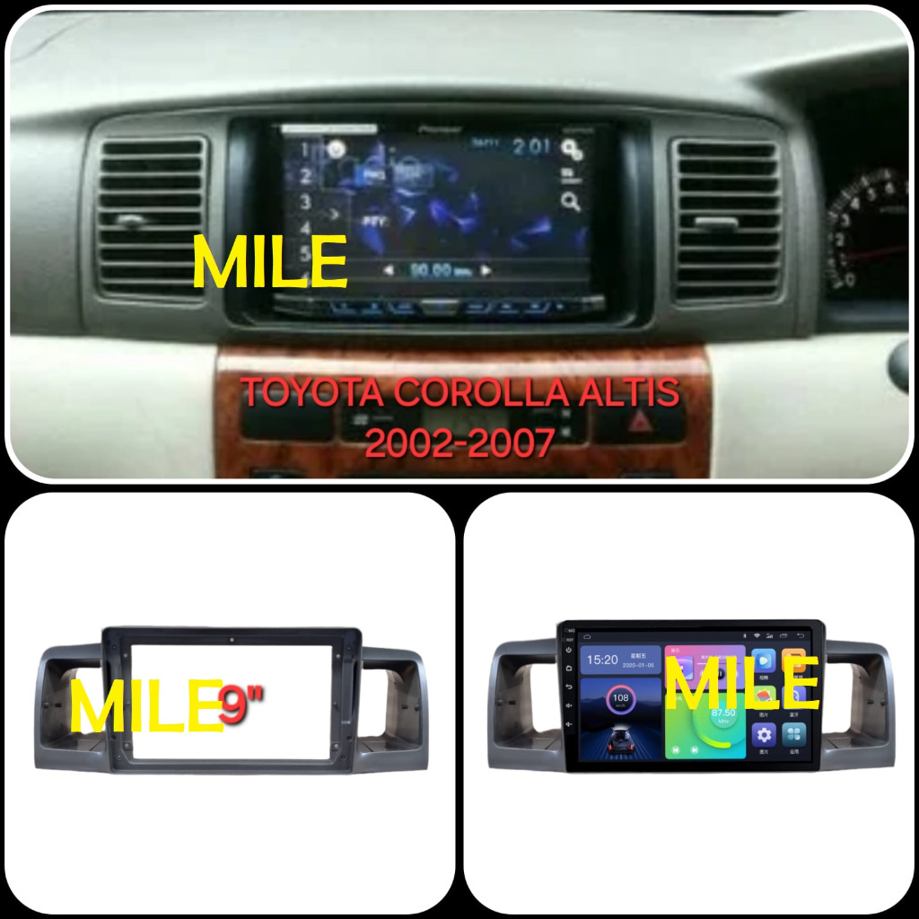 ANDROID HEADUNIT FRAME 9 INCH TOYOTA COROLLA ALTIS 2002-2007 | Shopee ...